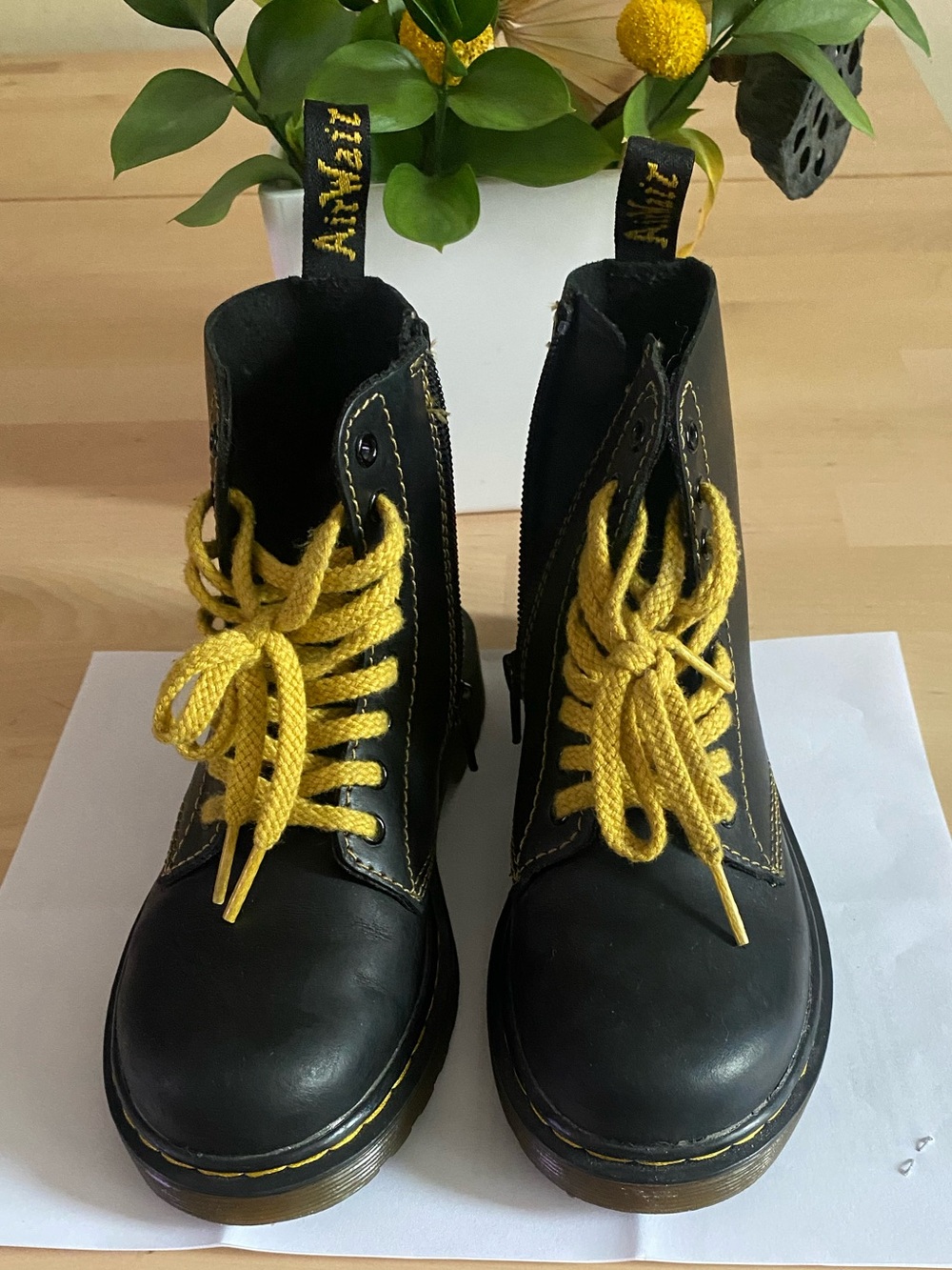 Dr. Martens Kids Black Boots 1460 atlas leather boots